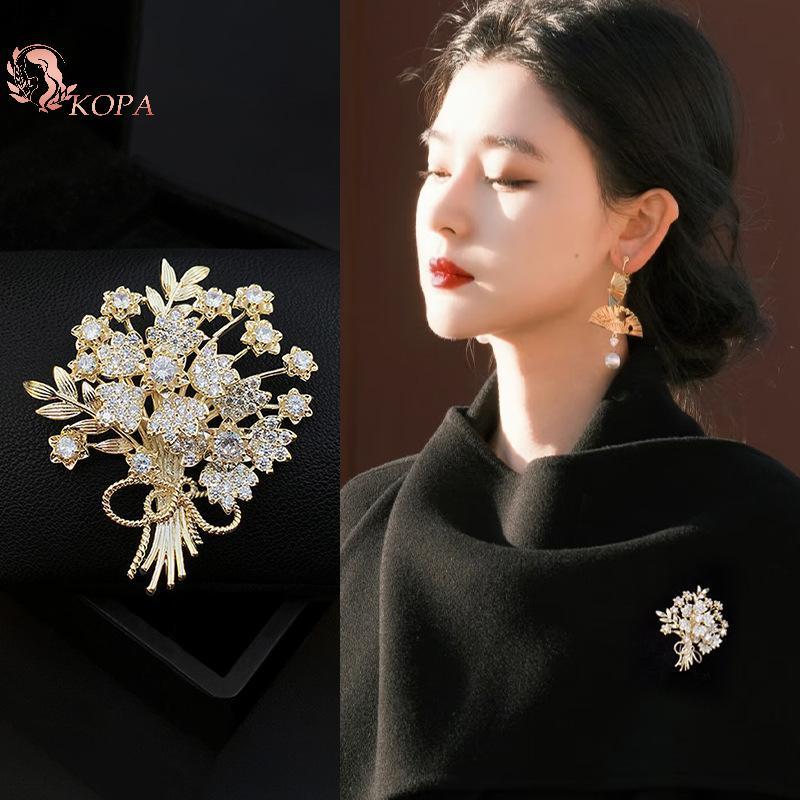 KOPA Thời Trang Kim Cương Giả Tiền Cây Thổ Cẩm Dành Cho Nữ Quần Áo Áo Áo Trang Sức Phụ Kiện VN