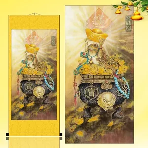 Phong Cách Trung Hoa Tranh Cổ Huyền Thoại Quái Vật Vàng cóc Cơm Giấy Tranh Con cóc Vàng Gửi Kho Báu Tiền Cuộn Tranh Lối Vào Phòng Khách Trang Trí Tranh