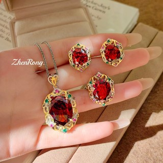 Châu Âu Mỹ ins Phong Cách Mới Kim Cương Vàng Nhiều Màu Sắc Bộ Nhẫn Kho Báu Nữ