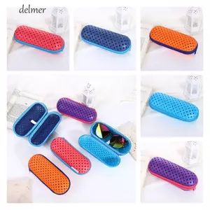 Hộp đựng kính bơi DELMER, Hộp đựng kính bơi rỗng EVA, Multcolor Di động nhẹ có lỗ khí Dây kéo Kính mắt Hộp bảo vệ