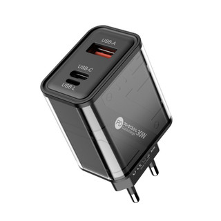 55Bộ sạc nhanh QC3.0 PD30W type-c120W 3cổng sạc nhanh ổn định cổng sạc dành cho các dòng Công nghệ GAN chống