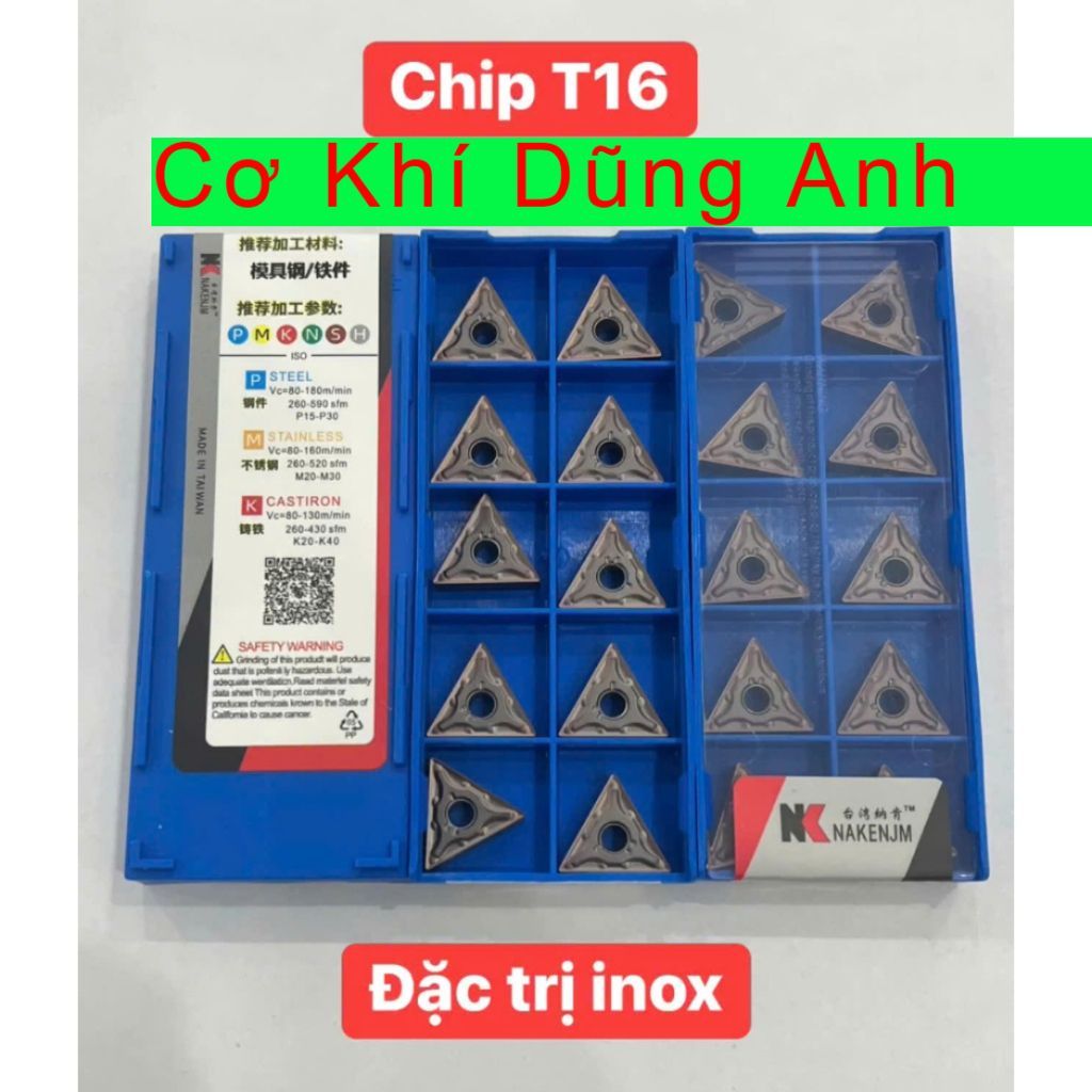 Chip tiện T16 chuyên chỉ tiện inox cứng ĐÀI LOAN CHẤT LƯỢNG CAO