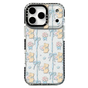 Ốp Điện Thoại Mềm Ruy Băng Nơ Gấu Cho iPhone 16 15 14 Plus 13 12 11 17 Pro Max 17 Vỏ Không Khí Vỏ Bảo Vệ Chống Sốc