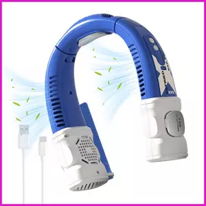 Quạt cổ có thể sạc lại Quạt điều hòa cổ 5 tốc độ có thể điều chỉnh để đi du lịch Câu cá văn phòng Đi bộ leo lyuvn