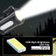 Đèn pin móc khóa LED PYCOU, Đèn móc khóa màu đen ABS, Móc hợp kim nhôm đa chức năng Túi đèn pin Mini