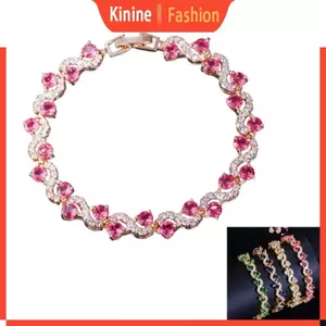 KIN Vòng tay Tennis Cubic Zirconia thời trang để đeo hàng ngày Dây đeo chéo Dây đeo cổ tay Phụ kiện tiệc thủ công
