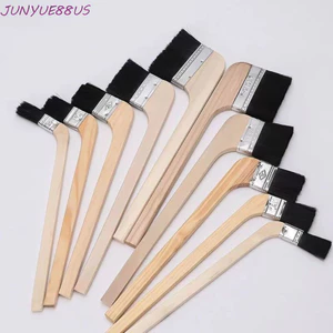 JUNYUE88US Bàn chải lông đa năng, Tay cầm Bàn chải gỗ Tranh tường Bàn chải tay cầm gỗ, Dụng cụ làm sạch đa chức năng Tay cầm dài Bàn chải sơn khuỷu tay vết bẩn
