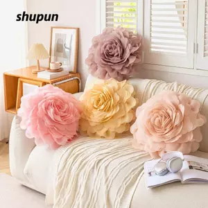 SHUPUN Đệm, Trang Trí Nhà Cửa Vỏ Gối Hoa Organza Vỏ Gối Hoa, Hoa Văn Tròn Vuông Trang Trí Ném Gối Trường Hợp