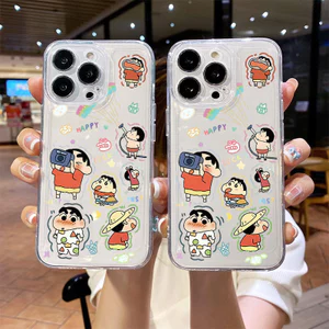 Ốp lưng iPhone trong suốt và chống sốc Crayon Shin-chan iP-7/8Plus/XSMax/11/12/13/14/15/16/17/Pro/ProMax