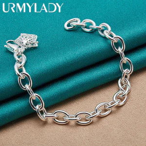 URMYLADY Bạc 925 Ngôi Sao Rỗng Vòng Tay Nữ Tiệc Cưới Trang Sức Thời Trang
