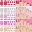 EBINLANDS 22 đầu / miếng dán móng tay ngón chân, Gradient lấp lánh chống thấm nước Full Cover Nail Wraps, Không nướng Chất kết dính có thể tháo rời Màu trơn lấp lánh Dải sơn móng tay lấp lánh