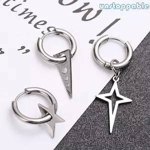 Unstop * Tối Giản Ngôi Sao Đeo Chéo Tòn Ten Thả Bông Tai Vòng Nhỏ Nữ Ngôi Sao Nhỏ Huggie Đinh Bông Tai Xuyên Tai Je
