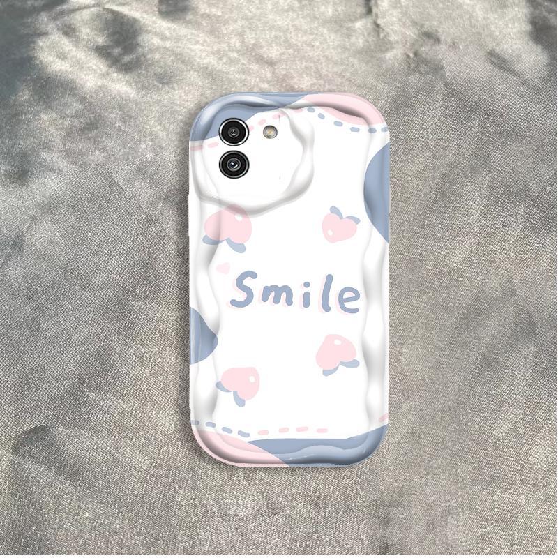 Thích hợp cho Samsung A03 3D Thẩm Mỹ Mềm TPU Flower Smile Ins Style Vỏ Điện Thoại Chống Sốc