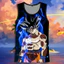 DBZ Super Saiyan Goku 3D Tank Top Unisex, Áo Vest không tay thoáng khí mềm mại cho thể thao tập thể dục