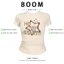 BOOM Áo Baby Tee Nữ Cotton Ôm Body-Áo Thun Ngắn Tay Y2K In Hình PhongCách Mùa Hè, Cổ Tròn Hàng Đầucách hàn quốc phong071