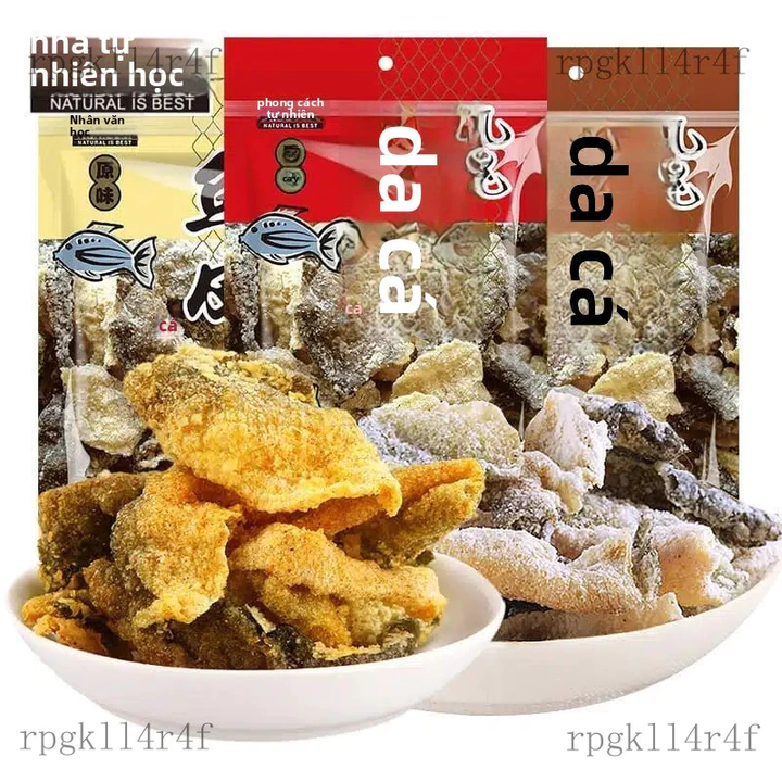 Ăn vặt Bánh cá giòn tự nhiên60g Đồ ăn vặt da cá nướng, đồ ăn vặt da cá giòn, đồ ăn vặt ăn liền, da cá muối lòng đỏ trứng