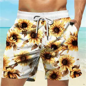 Hoa Hướng Dương Họa Tiết Hoa 3D In Unisex Thoải Mái Thoáng Khí Quần Short Đi Biển Thường Ngày