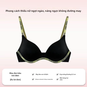 Áo ngực phong cách ngọt ngào, màu Dopamine, thiết kế tam giác, cải thiện vết lõm, không có vòng thép, khóa cốc AB hai hàng ở mặt sau.