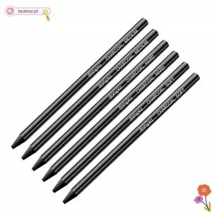 BEABOUT 6 CÁI Bút chì than, Gói hỗn hợp Thanh than hòa tan trong nước, Bút chì nghệ thuật cứng vừa mềm màu đen