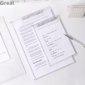 Clipboard TUYỆT VỜI, Bảng thư mục tập tin A4 / A5 trong suốt, Bảng thư mục viết Acrylic đơn giản Đồ dùng văn phòng trường học