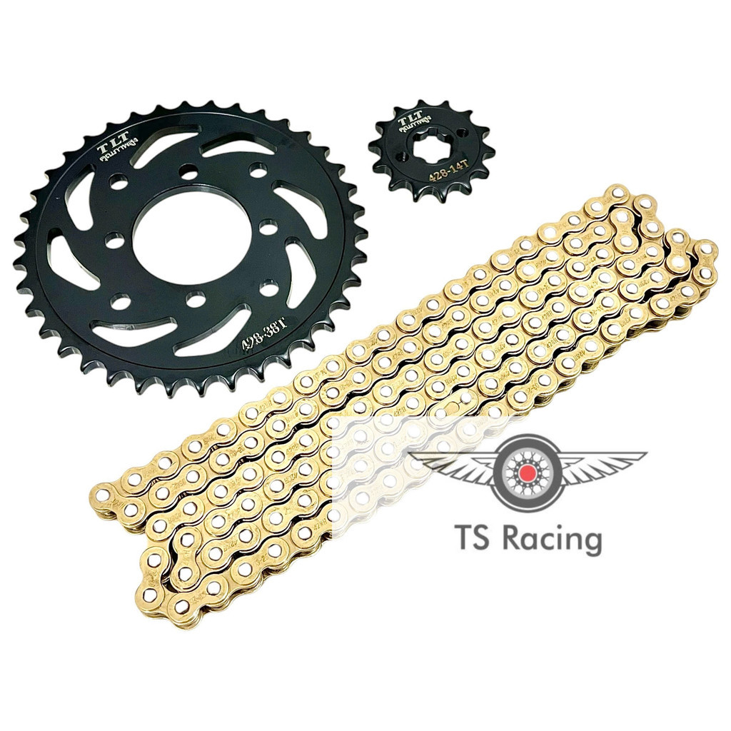 Bộ nhông sên đĩa NSD xích sên TLT thái lan raider fi - satria fi (Black 428H mạ đồng 14-38-126L)