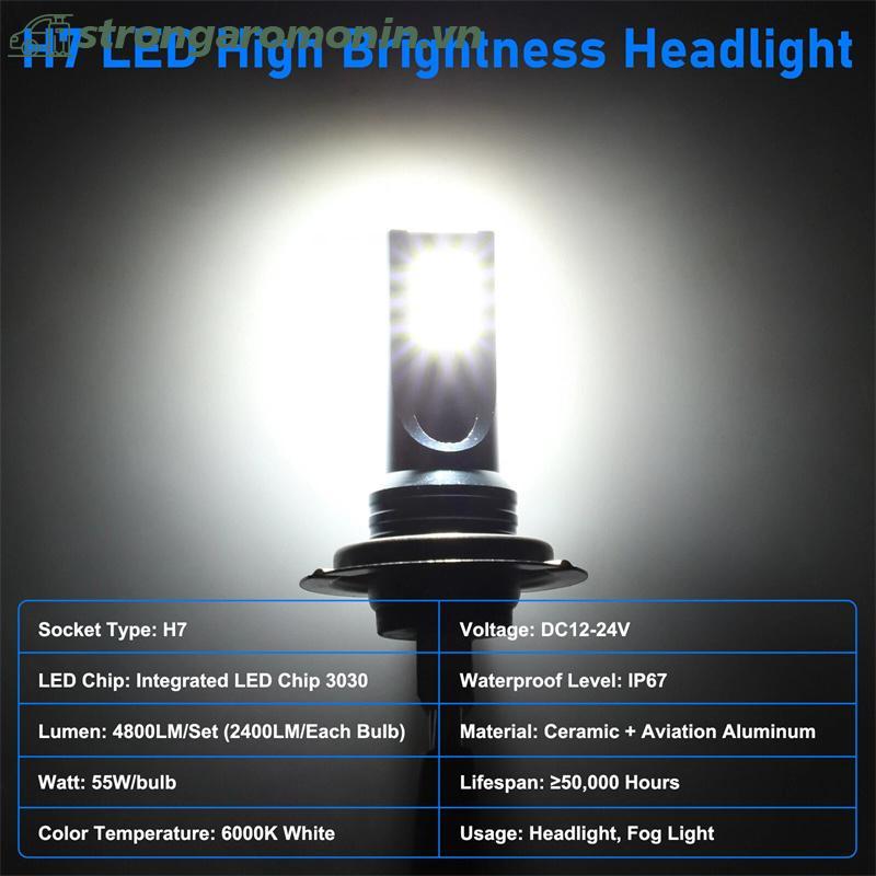 ST 2 Chiếc H7 LED Bóng Đèn Pha Ô Tô 110W 6000K Siêu Sáng Chống Thấm Nước ST