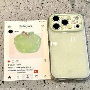 Chấm Bi Trái Cây Xanh Thích Hợp Cho Apple 17 Ốp Lưng Điện Thoại iPhone16PROMAX Niche 14 Hai Lớp 13 Ốp Lưng Cứng 12