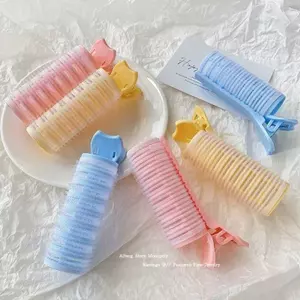 Hàng Mới Về Đứng Giảm Pháp Không Khí Nổ Uốn Ống Tóc Rễ Tóc Đường May Lông Tơ Kẹp Lười Cao Đầu Lâu Đầu Lâu Miếng Lót Tóc 02ZS