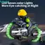 FUHUIOT Xe máy bay RC 2 trong 1, Đèn LED ban đêm Con quay hồi chuyển ổn định Xe máy bay RC, Giữ độ cao Điều khiển từ xa 2.4G 360° Đồ chơi sử dụng kép Flip Land Air