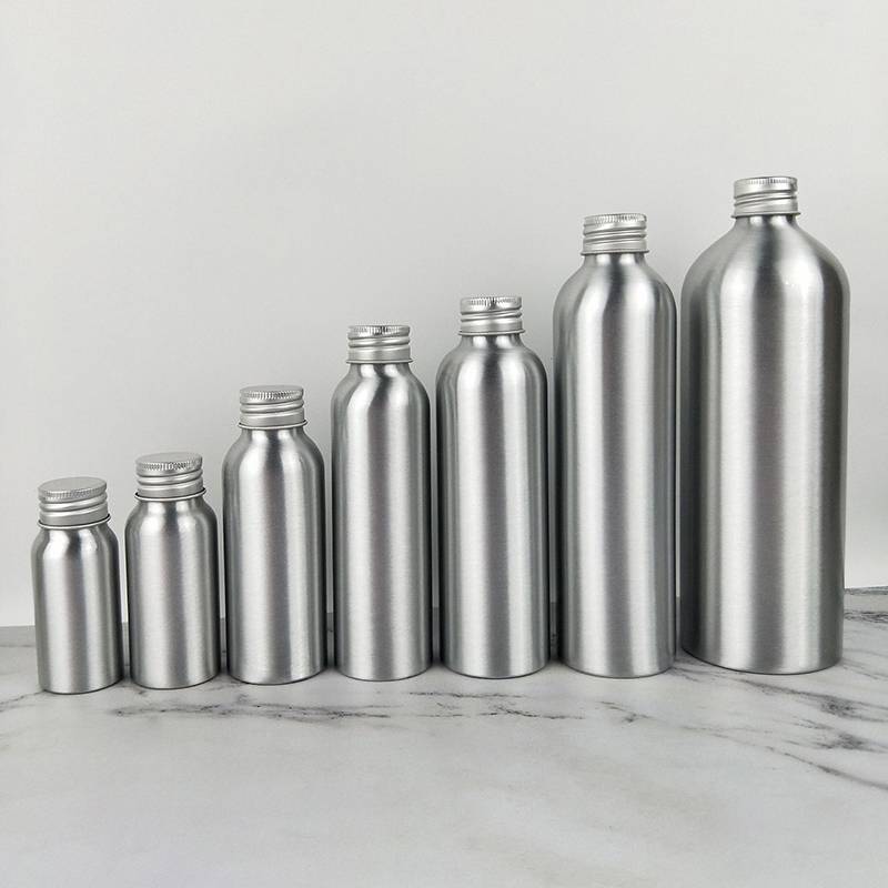Trong kho 30ml-250ml Bạc nhôm chai với vít cap Nước hoa Mỹ phẩm toner chai nước du lịch Protable bơm lại chai cá tuyết