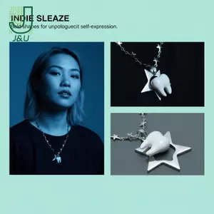 Thiết kế độc đáo Y2k Nelace Heart Star Dây chuyền xương đòn nối răng dễ thương