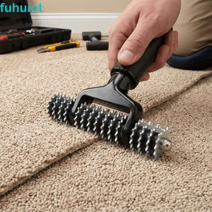 Công cụ nén cầm tay FUHUIOT, Tay cầm chống trượt tiện dụng Con lăn đường may có kích thước cầm tay nhỏ gọn, Bánh xe kim loại rắn Xây dựng chắc chắn Bánh xe răng cưa Con lăn thảm 5 Inch
