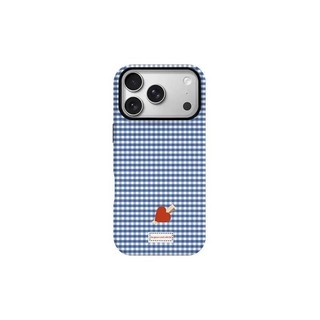 Ốp bảo vệ chân đế hình trái tim họa tiết kẻ sọc xanh cho iPhone 11 12promax 13pro15pro 15promax 14 14promax 14pro 16 pro max 16 plus 17 17promax ốp lưng hai trong một