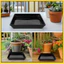 2 Chiếc Chậu Cây Ngoài Trời Đĩa Vuông Cho Khay Cây Trong Nhà 33.00X33.00X4.60CM PP Đen khxinggao