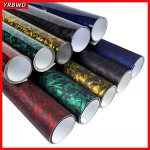 Nhãn dán thân xe máy YRBWD, Phim Vinyl sợi carbon hiệu ứng mờ 50x30CM / 6D, Đề can dán xe máy bằng sợi carbon rèn có độ bóng cao mát mẻ cho xe máy DIY
