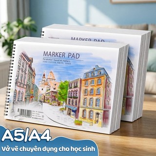 Vở vẽ marker A4/A5 giấy dày mỹ thuật cho học sinh vẽ màu sketch không lem chống thấm tiện lợi hot