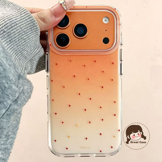 Ins Style Dần dần Màu Cam Vỏ Cho Samsung Galaxy S26 S25 S24 S23 S22 S21 Ultra Plus S20 FE Lite A73 A72 A71 A53 A52 A52S A51 5G 4G Vỏ Sang Trọng Màu Trắng Bóng Điện Thoại