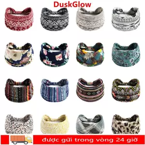 Băng đô DUKGLOW, Vintage Knot Cotton Co Giãn Nữ Headwrap, Co Giãn Turban Mũ Thời Trang Rộng Cực Lớn Yoga Tóc Cho Vũ Biker