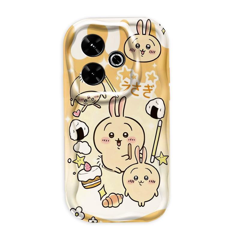 Thích hợp cho Redmi 13 12 POCO M6 4G 3D Wave TPU mềm Phim hoạt hình Chii Kawa Usagi Vỏ điện thoại chống sốc