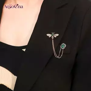 AqToCna Rerto Ong Pha Lê Thổ Cẩm Dành Cho Nữ Men Kim Cương Giả Động Vật sel Ve Áo Chân Nam Phù Hợp Với Cổ Pin Huy Hiệu Phụ Kiện AqToCna