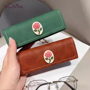 AqToCna Vintage Thời Trang Hoa Hồng Họa Tiết Kính Hộp Bảo Quản Kính Mắt Unisex Chống Áp Lực Da PU Kính Mắt Túi AqToCna
