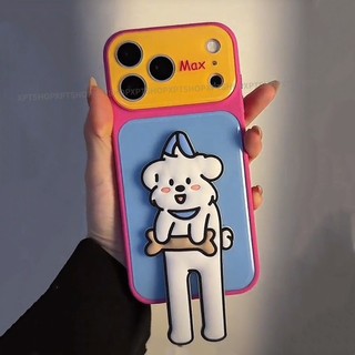 Chặn Màu Ngang Dọc Silicon Giá Đỡ Acrylic Điện Thoại Cho iPhone 17 Pro Max 16 15 14 Vỏ Bảo Vệ Chống Sốc