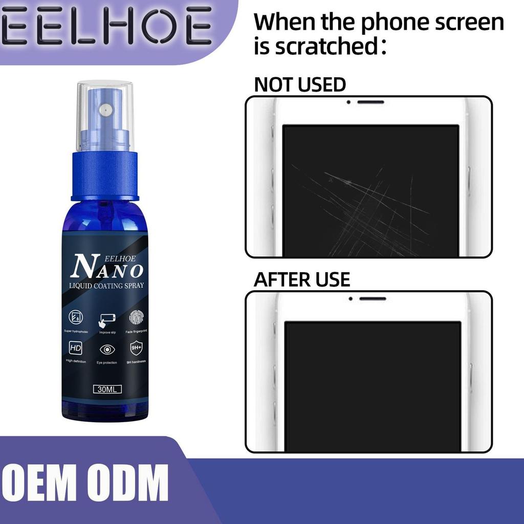 Màn hình điện thoại di động Xịt phủ lỏng 30ml Chất bảo vệ màn hình dạng lỏng Nano Chất phủ trầy xước để sửa chữa lớp phủ Oleophobic mueadsyvn