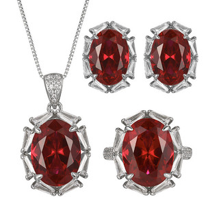 Châu Âu Mỹ ins Phong Cách Mới Nhiều Màu Sắc Ruby Đỏ Corundum Rose Suit Nữ