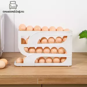 Nhíp Sử Dụng Tự Động Cuộn Xuống Trứng Hộp Bảo Quản Nhà Bếp Tủ Lạnh Cửa Bên Bảo Quản Trứng Ra 30 Miếng Để Pa Hộp Trứng VN