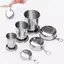 TRTR 250ml Cốc gấp bằng thép không gỉ Du lịch ngoài trời Cắm trại Cốc nước có thể gập lại di động có móc khóa Cốc trà có thể thu vào VN