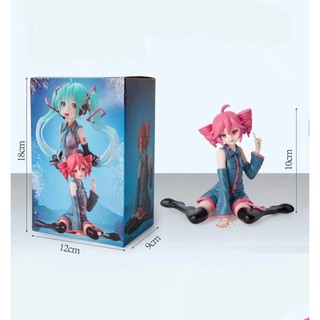 10cm Kasane Teto Tư thế ngồi dễ thương PVC Nhân vật hành động