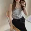 Phong Cách Hồng Kông Phong Cách Nghệ Thuật Sang Trọng Hoa Nhỏ Sling Nữ Mùa Hè Sản Phẩm Mới Cao Cấp Rốn Crop Áo Vest Gợi Cảm