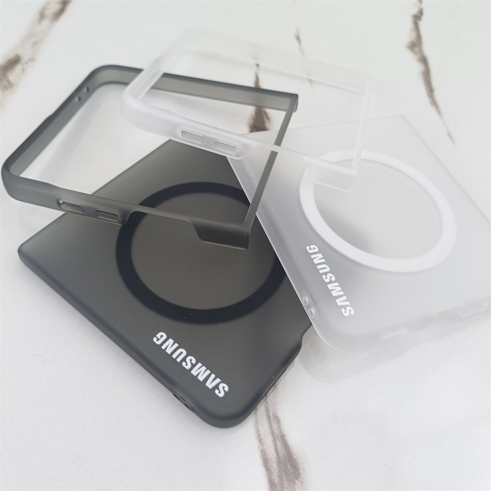 Trong Suốt Cho Ice Mist Ốp lưng Samsung Galaxy ZFlip 7 Z Flip 7 6 5 4 Cứng Mờ Từ Tính Chống Sốc Ốp Lưng