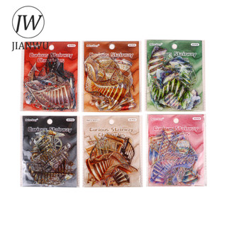 JIANWU Ladderland Wonder Series Vintage Thang Phong Cảnh Chất Liệu Cắt Dán Thêu Sò PET Miếng Dán Sáng Tạo Tạp Chí Văn Phòng Phẩm